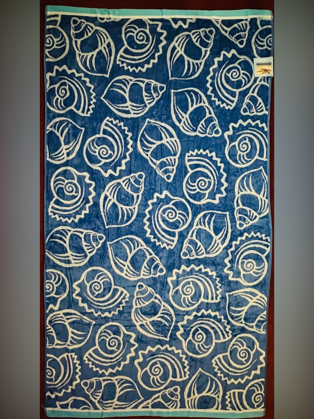 Blue Seashells Beach Towel